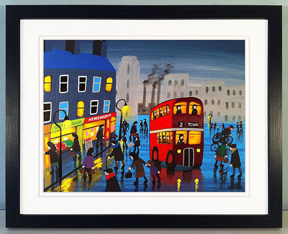 A RAINY DAY IN TOWN - framed print