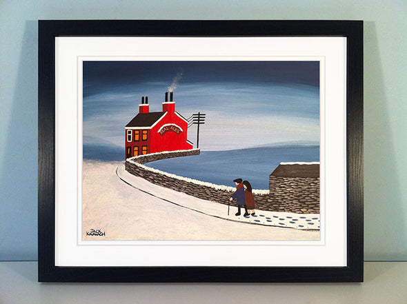 OFF FOR A QUIET DRINK - framed print