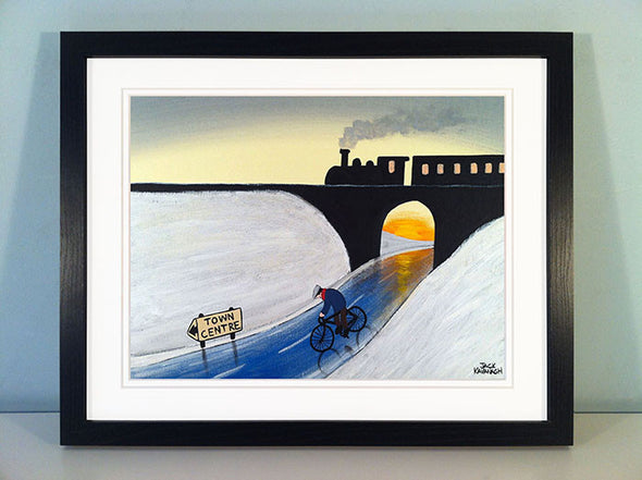 HEADING INTO TOWN - framed print
