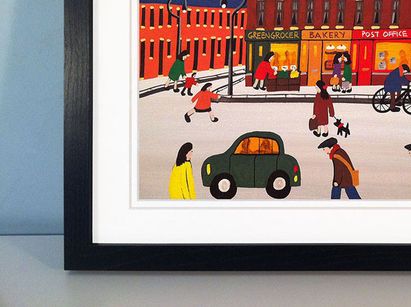BUSY AT THE SHOPS - framed print