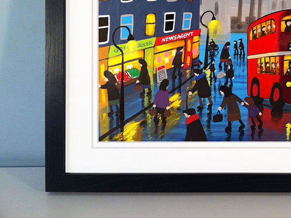 A RAINY DAY IN TOWN - framed print